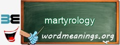 WordMeaning blackboard for martyrology